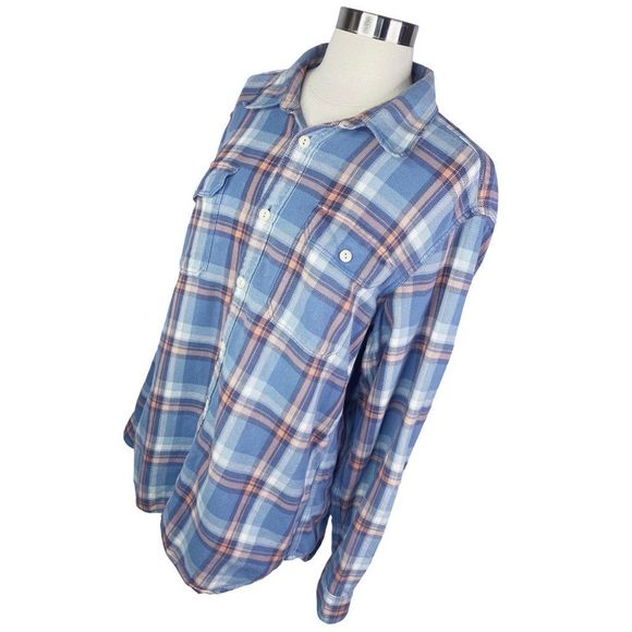 Eddie Bauer Classic Fit Plaid Flannel Button-Down Shirt - Size Large - Picture 2 of 5